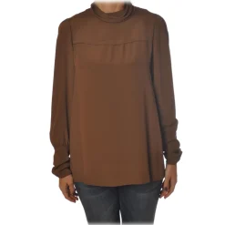 Ottod'Ame - Shirt with Puff Sleeve - Tobacco - Shirt - Luxury Exclusive Collection - Avvenice