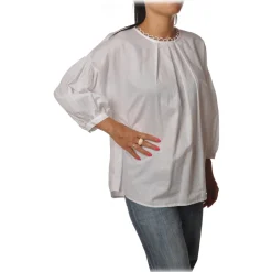 Ottod'Ame - Shirt with Scalloped Collar Finishing - White - Shirt - Luxury Exclusive Collection - Avvenice