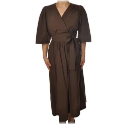 Ottod'Ame - Short Dress Iin Light Cotton Fabric - Brown - Dresses - Luxury Exclusive Collection - Avvenice