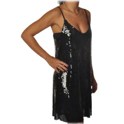 Ottod'Ame - Short Dress in Sequins - Black - Dresses - Luxury Exclusive Collection - Avvenice