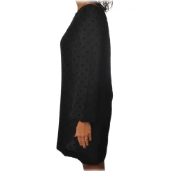 Ottod'Ame - Short Dress with Velvet Polka Dots - Black - Dresses - Luxury Exclusive Collection - Avvenice