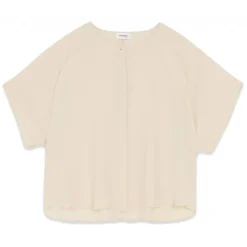 Ottod'Ame - Short Sleeve Blouse with Buttons - Cream - Shirt - Luxury Exclusive Collection - Avvenice