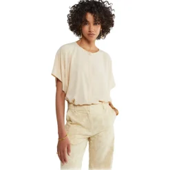 Ottod'Ame - Short Sleeve Blouse with Buttons - Cream - Shirt - Luxury Exclusive Collection - Avvenice