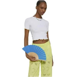 Ottod'Ame - Short T-Shirt with Coloured Hem - White - T-Shirt - Luxury Exclusive Collection - Avvenice