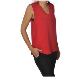 Ottod'Ame - Silk Tank Top with Wide Shoulder Strap - Red - Top - Luxury Exclusive Collection - Avvenice