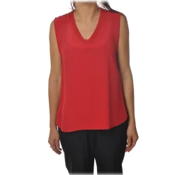 Ottod'Ame - Silk Tank Top with Wide Shoulder Strap - Red - Top - Luxury Exclusive Collection - Avvenice