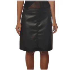 Ottod'Ame - Skirt in Python Printed Eco-Leather - Black - Skirt - Luxury Exclusive Collection - Avvenice