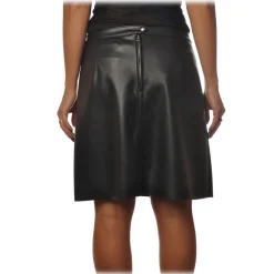 Ottod'Ame - Skirt in Python Printed Eco-Leather - Black - Skirt - Luxury Exclusive Collection - Avvenice