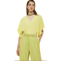 Ottod'Ame - Soft Silk Blend Blouse - Lime - Shirt - Luxury Exclusive Collection - Avvenice