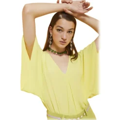 Ottod'Ame - Soft Silk Blend Blouse - Lime - Shirt - Luxury Exclusive Collection - Avvenice