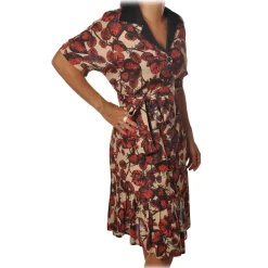 Ottod'Ame - Strawberry Pattern Dress - Beige/Black - Dresses - Luxury Exclusive Collection - Avvenice