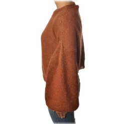 Ottod'Ame - Sweater in Laminated Yarn - Tobacco - Sweater - Luxury Exclusive Collection - Avvenice