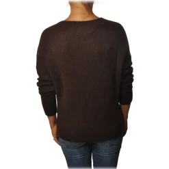 Ottod'Ame - Sweater in Strech Yarn - Brown - Sweater - Luxury Exclusive Collection - Avvenice