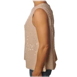 Ottod'Ame - Tank Top in Sequins - Pink Powder - Top - Luxury Exclusive Collection - Avvenice