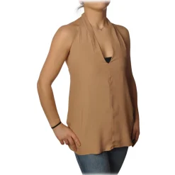 Ottod'Ame - Tank Top with Open Back - Beige - Top - Luxury Exclusive Collection - Avvenice