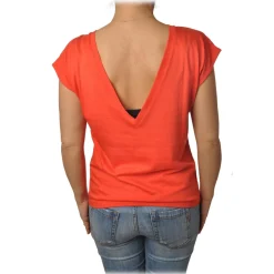 Ottod'Ame - Tank Top with Wide Shoulder Strap - Fluo Orange - Top - Luxury Exclusive Collection - Avvenice