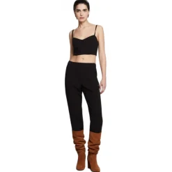 Ottod'Ame - Tapered Leg Trousers with Elasticated Waist - Black - Trousers - Luxury Exclusive Collection - Avvenice