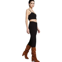 Ottod'Ame - Tapered Leg Trousers with Elasticated Waist - Black - Trousers - Luxury Exclusive Collection - Avvenice