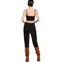 Ottod'Ame - Tapered Leg Trousers with Elasticated Waist - Black - Trousers - Luxury Exclusive Collection - Avvenice