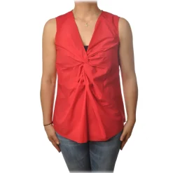 Ottod'Ame - Top with Knot Detail - Red - Top - Luxury Exclusive Collection - Avvenice