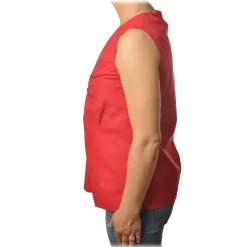 Ottod'Ame - Top with Knot Detail - Red - Top - Luxury Exclusive Collection - Avvenice