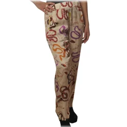 Ottod'Ame - Trousers in Abstract Pattern - Vanilla - Trousers - Luxury Exclusive Collection - Avvenice