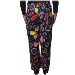 Ottod'Ame - Trousers in Abstract Pattern - Blue - Trousers - Luxury Exclusive Collection - Avvenice