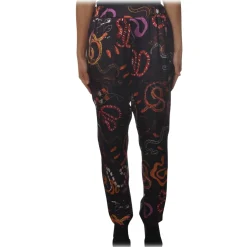 Ottod'Ame - Trousers in Abstract Pattern - Purple - Trousers - Luxury Exclusive Collection - Avvenice