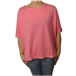 Ottod'Ame - T-Shirt with Boat Neckline - Pink - T-Shirt - Luxury Exclusive Collection - Avvenice