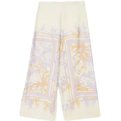 Ottod'Ame - Viscose Floral Fantasy Trousers - Cream - Trousers - Luxury Exclusive Collection - Avvenice