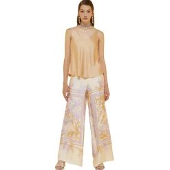 Ottod'Ame - Viscose Floral Fantasy Trousers - Cream - Trousers - Luxury Exclusive Collection - Avvenice