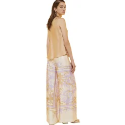 Ottod'Ame - Viscose Floral Fantasy Trousers - Cream - Trousers - Luxury Exclusive Collection - Avvenice