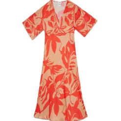 Ottod'Ame - Viscose Floral Patterned Dress - Beige/Red - Dresses - Luxury Exclusive Collection - Avvenice