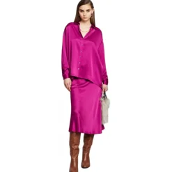 Ottod'Ame - Viscose Midi Skirt with Elastic Waistband - Fuxia - Skirt - Luxury Exclusive Collection - Avvenice