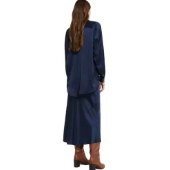 Ottod'Ame - Viscose Midi Skirt with Elastic Waistband - Blue - Skirt - Luxury Exclusive Collection - Avvenice