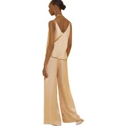 Ottod'Ame - Viscose Wide Leg Trousers - Nude - Trousers - Luxury Exclusive Collection - Avvenice