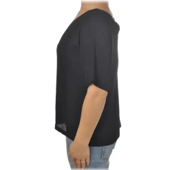 Ottod'Ame - V-neck Shirt - Black - Shirt - Luxury Exclusive Collection - Avvenice