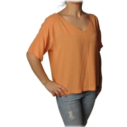 Ottod'Ame - V-neck Shirt - Orange - Shirt - Luxury Exclusive Collection - Avvenice