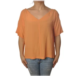Ottod'Ame - V-neck Shirt - Orange - Shirt - Luxury Exclusive Collection - Avvenice