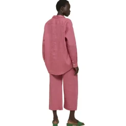 Ottod'Ame - Wide Leg Linen Trousers - Pink - Trousers - Luxury Exclusive Collection - Avvenice