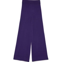Ottod'Ame - Wide Leg Trousers in Shaved Knit Yarn - Purple - Trousers - Luxury Exclusive Collection - Avvenice