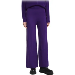Ottod'Ame - Wide Leg Trousers in Shaved Knit Yarn - Purple - Trousers - Luxury Exclusive Collection - Avvenice