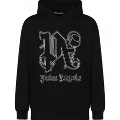 Palm Angels - Palm Angels Black Logo Print Hoodie - Palm Angels Luxury Collection - Avvenice