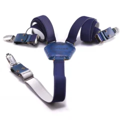 PangaeA - PangaeA Suspenders - Blue - Suspenders PangaeA Y - Artisan Leather Suspenders - Avvenice