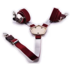 PangaeA - PangaeA Suspenders - Bordeaux - Suspenders PangaeA Y - Artisan Leather Suspenders - Avvenice