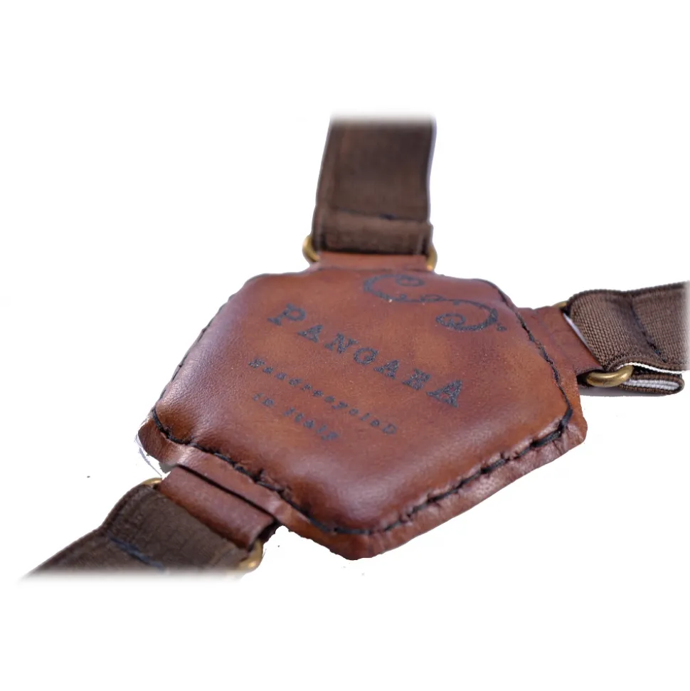 PangaeA - PangaeA Suspenders - Brown - Suspenders PangaeA Y - Artisan Leather Suspenders - Avvenice
