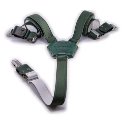 PangaeA - PangaeA Suspenders - Green - Suspenders PangaeA Y - Artisan Leather Suspenders - Avvenice