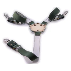 PangaeA - PangaeA Suspenders - Green - Suspenders PangaeA Y - Artisan Leather Suspenders - Avvenice
