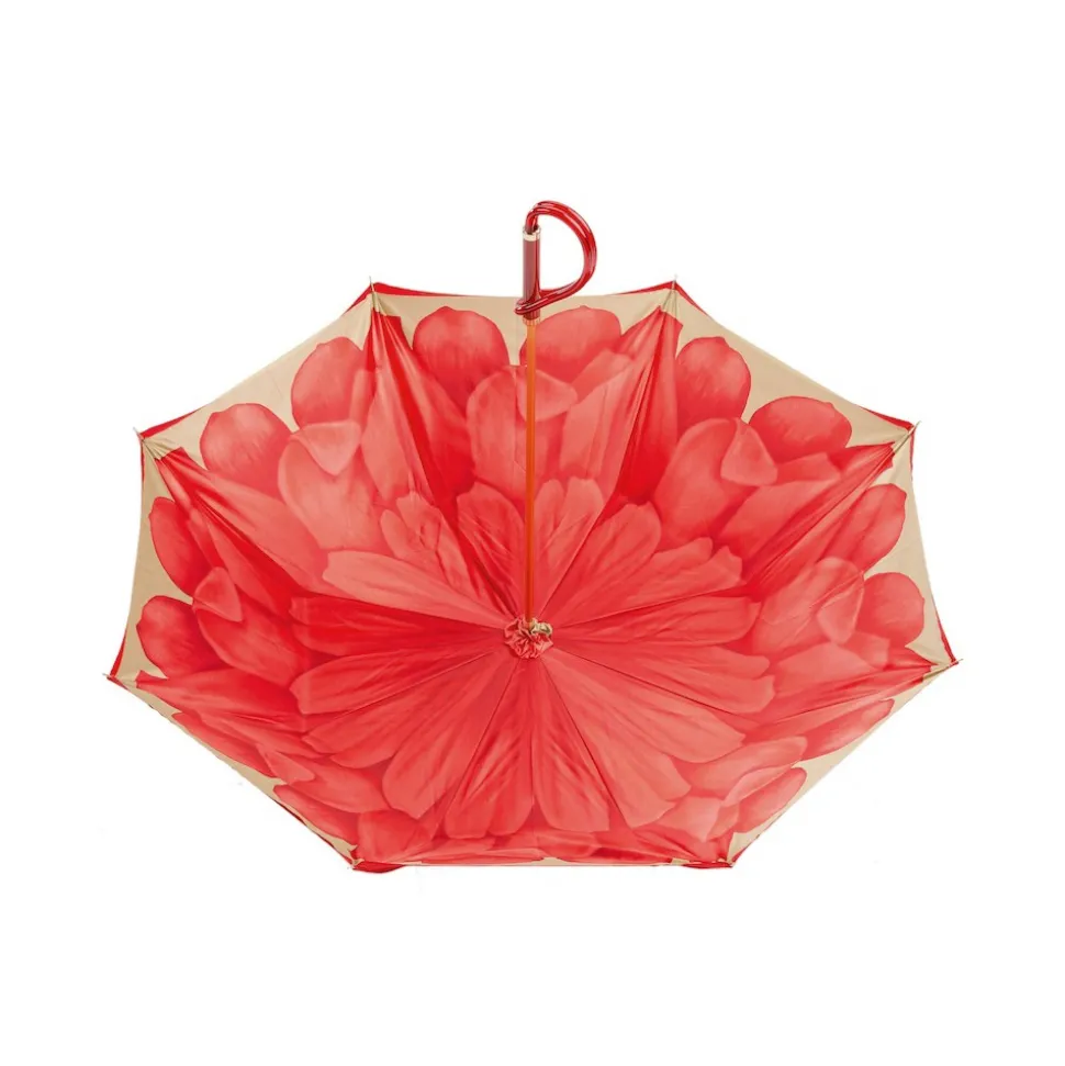 Pasotti Ombrelli 1956 - 189 21065-21 A - Red Petal Umbrella - Luxury Artisan High Quality Umbrella - Avvenice