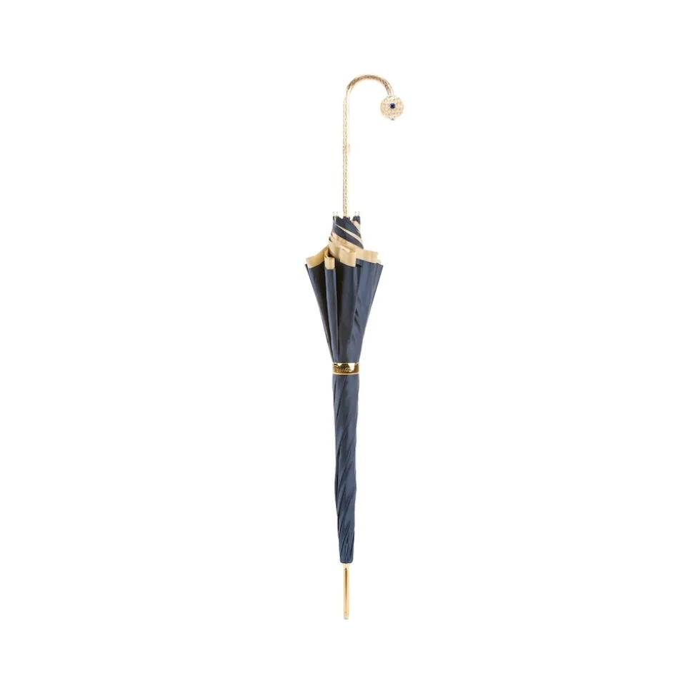 Pasotti Ombrelli 1956 - 189 21065-13 P17 - Blue Petal Luxury Umbrella - Luxury Artisan High Quality Umbrella - Avvenice